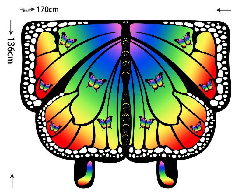Butterfly Cloak Gradient Halloween Dance Shawl Wings