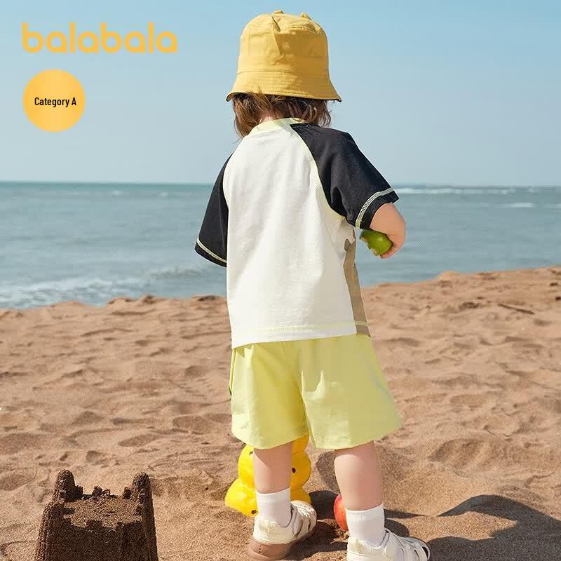 Balabala Kids' Summer Short-Sleeve Two-Piece Set