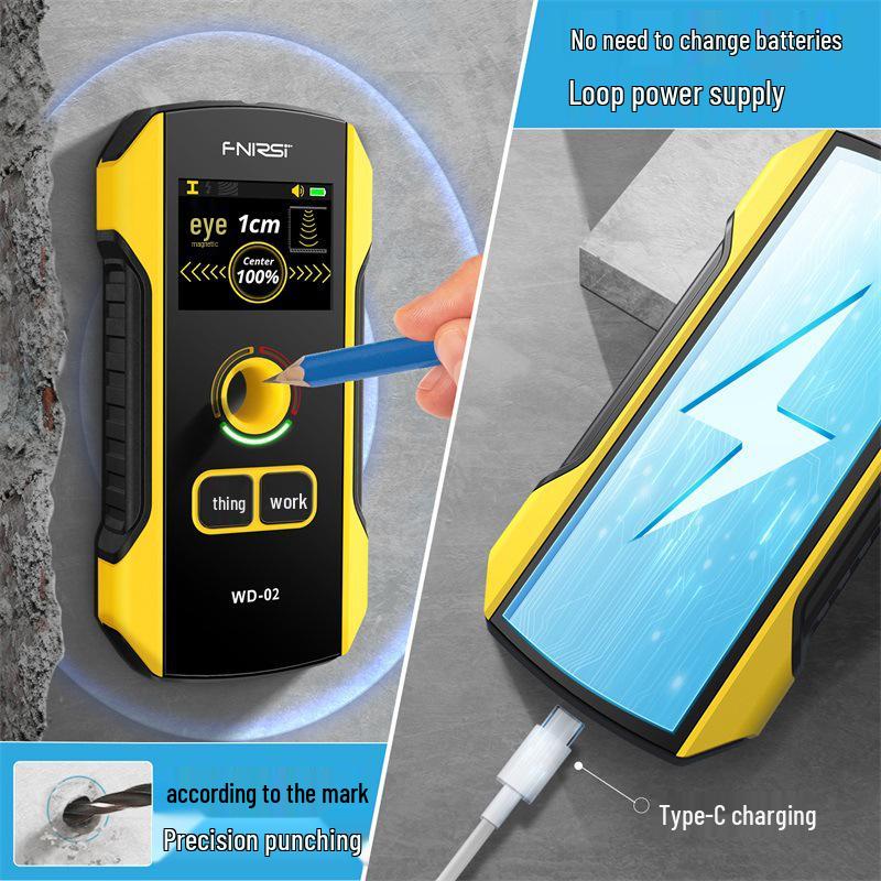 FNIRSI WD-02 Hochpräziser Multifunktions-Wanddetektor für Drähte, Metall und Stahlbewehrung