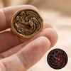 Drachenhaus Targaryen Ring Cosplay Dreiköpfiger Drache Goldlegierung Metallringe Schmuck Party Kostüm Zubehör Geschenke