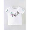 White Embroidered Short-Sleeved T-Shirt Baby Pure Cotton Top Kidsren's Summer Clothing Small and Medium-Sized Kidsren's Bottoming Shirt Half-Sleeved 8
