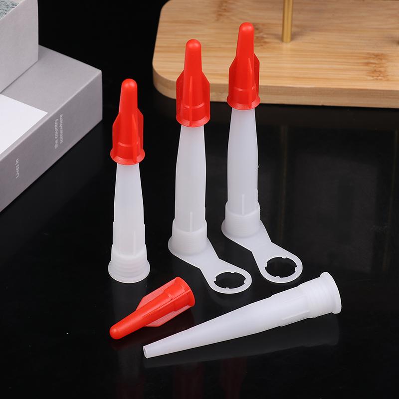 10PCS Universal Spare Silicone Nozzle Sealant Tool Kit Re-sealable Mastic Cartridge Spare Nozzles Screw Cover For Caulking Pipes