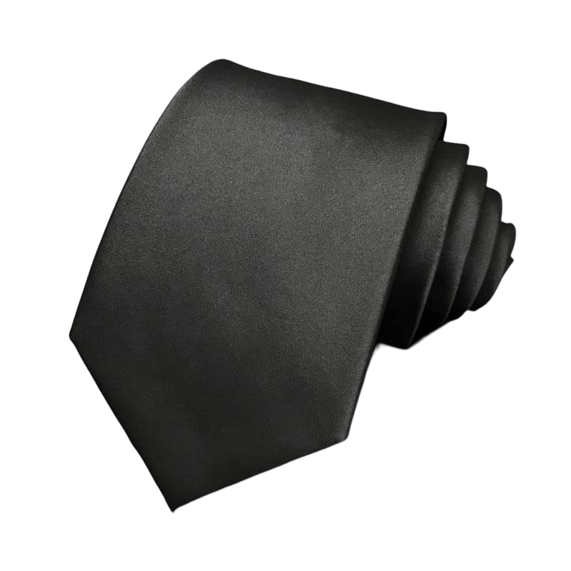 [NECOTIA] [Amazon Exclusive Brand] One-touch fastening tie for funerals  Matte Black, Solid Color (5cm, 6cm, 8cm) (8cm wide, 48cm One-touch fastening