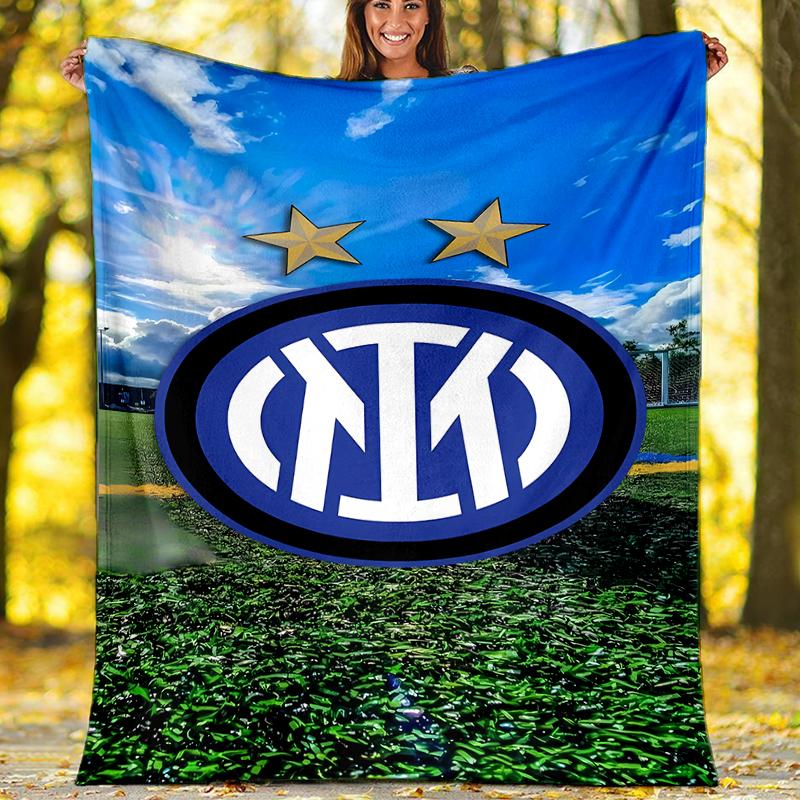 FC Inter Milan Logo Printed Throw Blanket—soft,warm;versatile Blanket for All Seasons—perfect As &air-conditioning Throw,nap Blanket