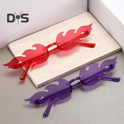 10 Pairs Decorative Glasses Flame Shape with Nose Pads Distortion-Free Lenses Men And Women Photo Prop Glasses for Stage Performance Eyewear for