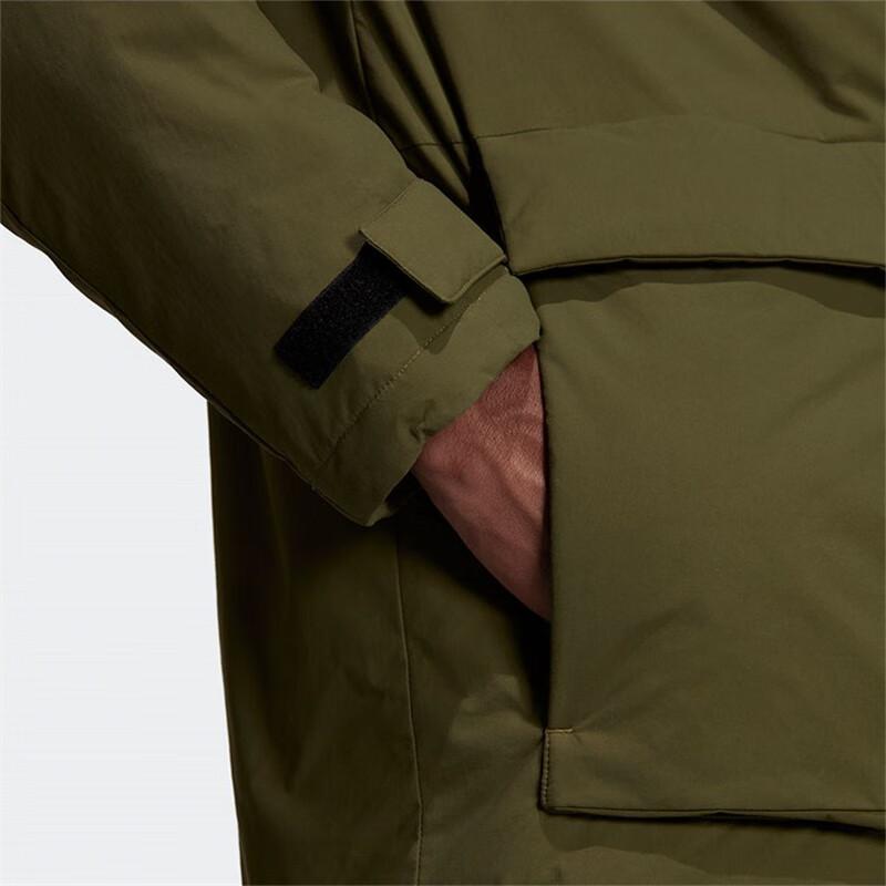 Adidas High Collar Cotton Jacket Men Outerwear Green GV5357