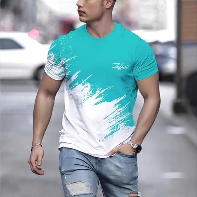 New Men's Casual Fashion Short Sleeve T-Shirt, Digital Printing Short Sleeve T-Shirt