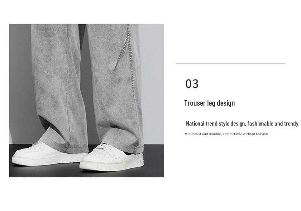 Men's Summer 2026 Snowflake Tencel Jeans - Thin, Loose, Straight-Leg, Trendy American Style, Washed Casual Long Pants