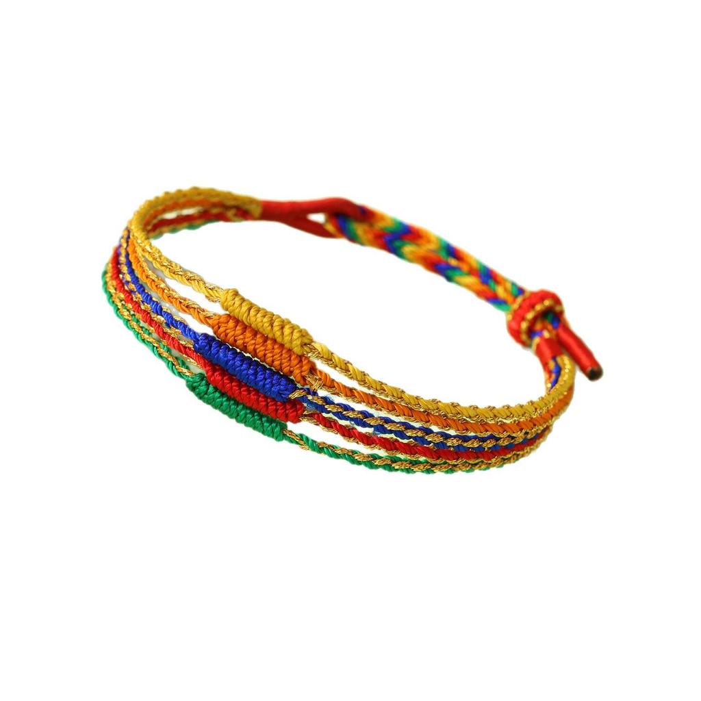 Ethnic Style Hand-Woven Five-Color Thread Bracelet for Adults & Children - Dragon Boat Festival Gift