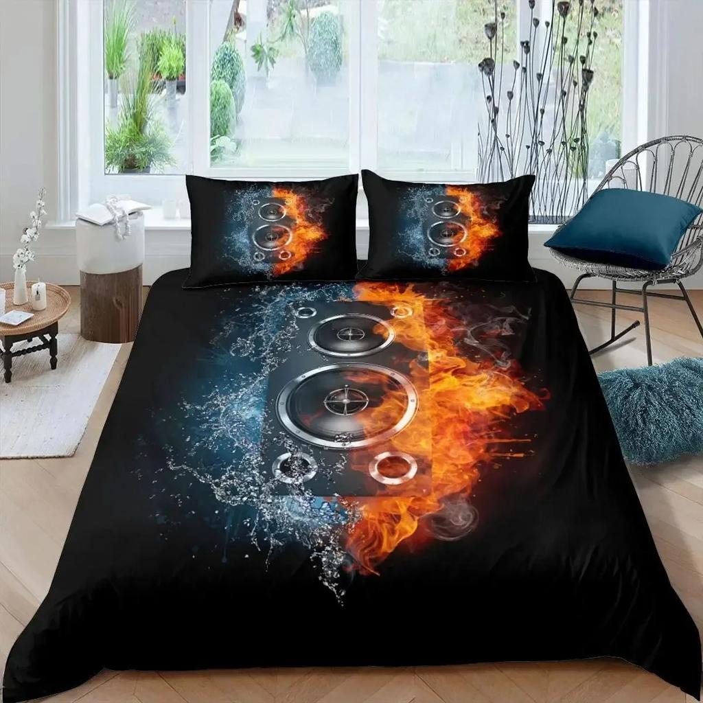 Vogel Eis Und Feuer Kollision Trippy Wunderland Tiere Bequem Bettdecke Steppdecke Bezug Kissenbezug Bettwäsche Set Schlafzimmer Heimtextilien