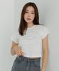 AWESOME STUDIO Lettering Slim Fit Crop Top White