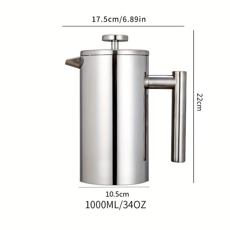 Coffee Maker Pot French Press Coffee Maker Stainless Steel Double Walled Insulated Coffee Maker Pot