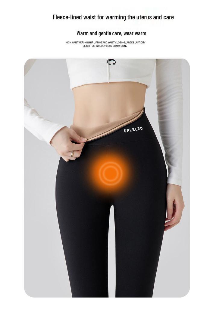 Women's High-Waisted Fleece-Lined Stirrup Yoga Pants – Warm, Thickened Base Layer with Tummy Control & Hip Lift for Autumn/Winter.
