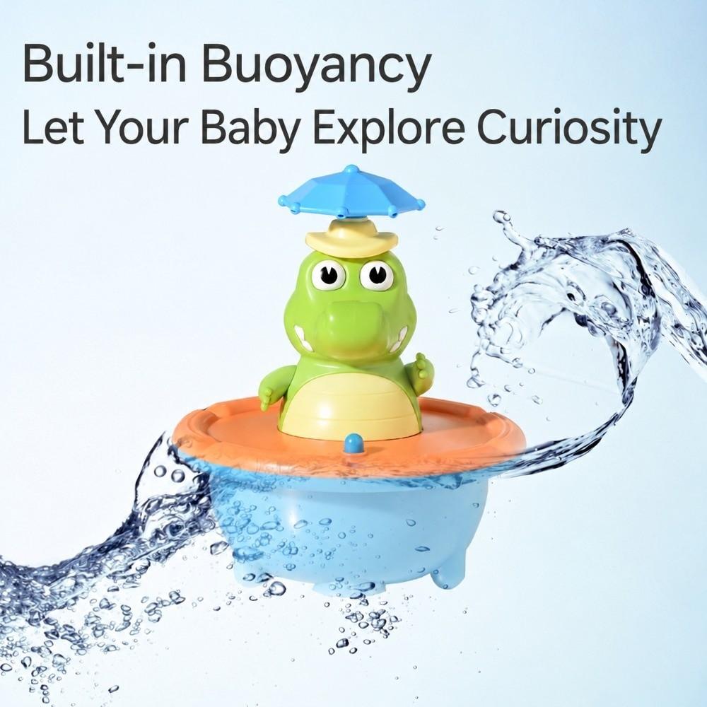 LED Light Light up Bath Toys Cartoon Crocodile Bath Toy Gifts Spray Water Crocodile Bath Time