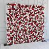 Uflower Luxury 3D Red White Rose Flower Wall Wedding Backdrop Props Arrangement Curtain Hanging Fabric Floral Wall Decor