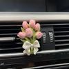 Car Perfume Clip Flower Tulip Air Outlet Car Air Freshener Peach Blossom Aroma Diffuser Car Decoration Accessories Fresh Air