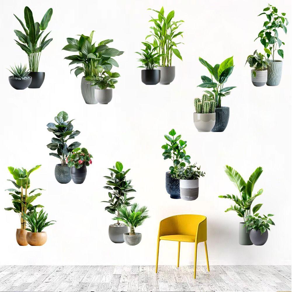 Large Size Plant Bonsai Wall Stickers Green Wall Mural Creative Palm Plant Wall Decals Bedroom