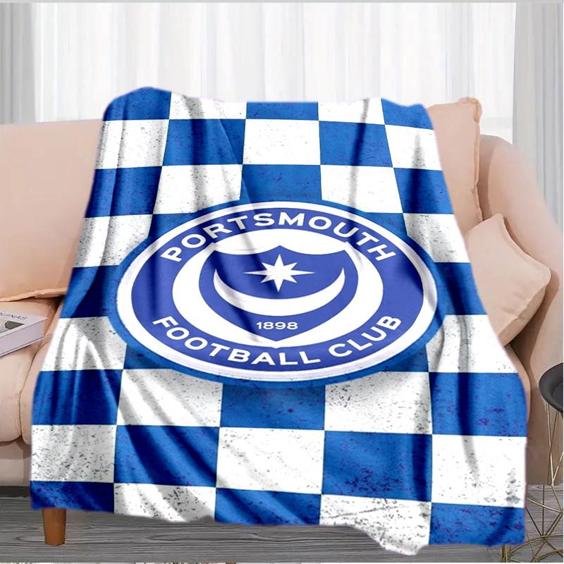 Ports-mouth Fc Anniversary Printed Throws Blanket Soft Flannel Blankets for Couch Bed Gifts for Men Women Picnic blanket Christmas gifts