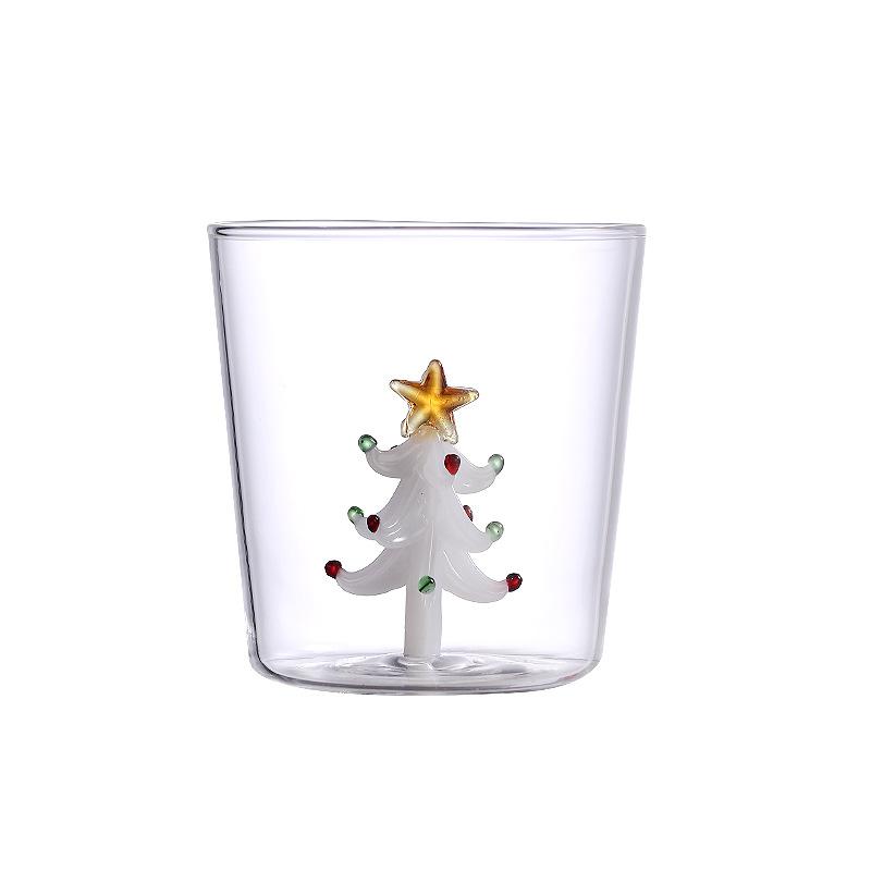 300ml Christmas Tree Glass Coffee Cup Juice Glass Milk Cup Suitable as Christmas Gift Dining Table Decoration Cup navidad
