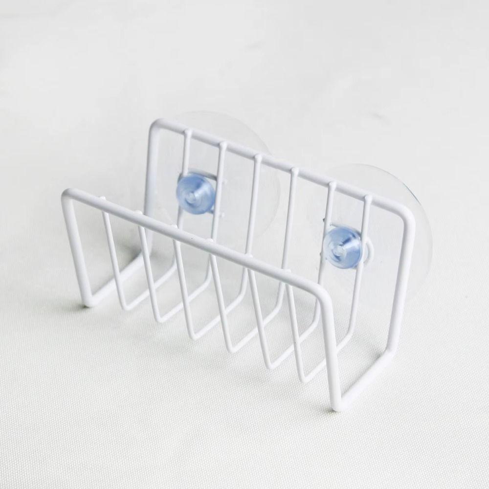 Wall-Mounted Sponge Holder No-Drill Sink Sponge Rack Drain Storage Shelf Household