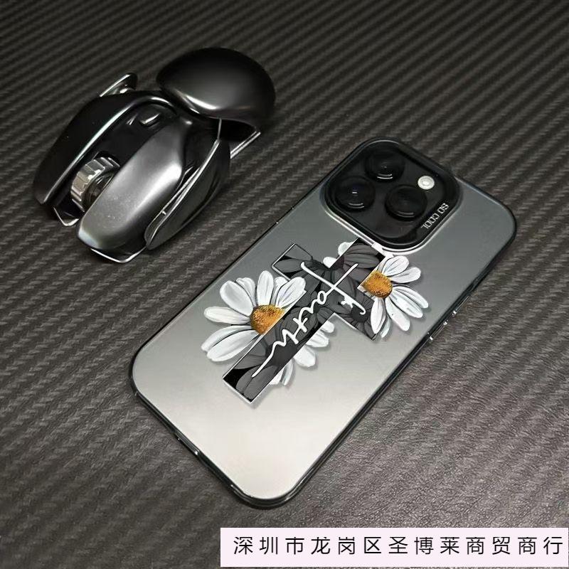 Chrysanthemum Cross Color Silver Case for Apple 16/15/14 Pro Mobile Phone Case 15promax13/12/11X