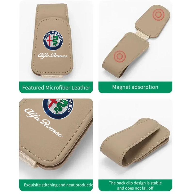 Universal Car Sunglasses Clip Card Ticket Holder Stand Sun Visor For Alfa Romeo giulietta 159 mito giulia stelvio 147 Accessorie
