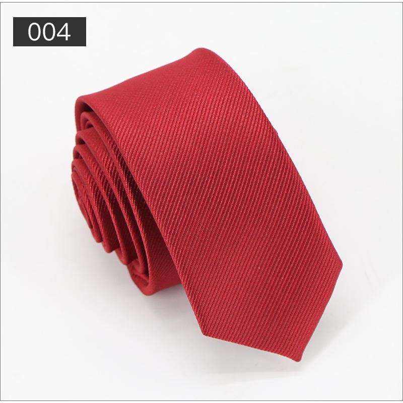 2025 Men's Solid Color Twill Jacquard Tie - Fashionable, Handmade Narrow Design