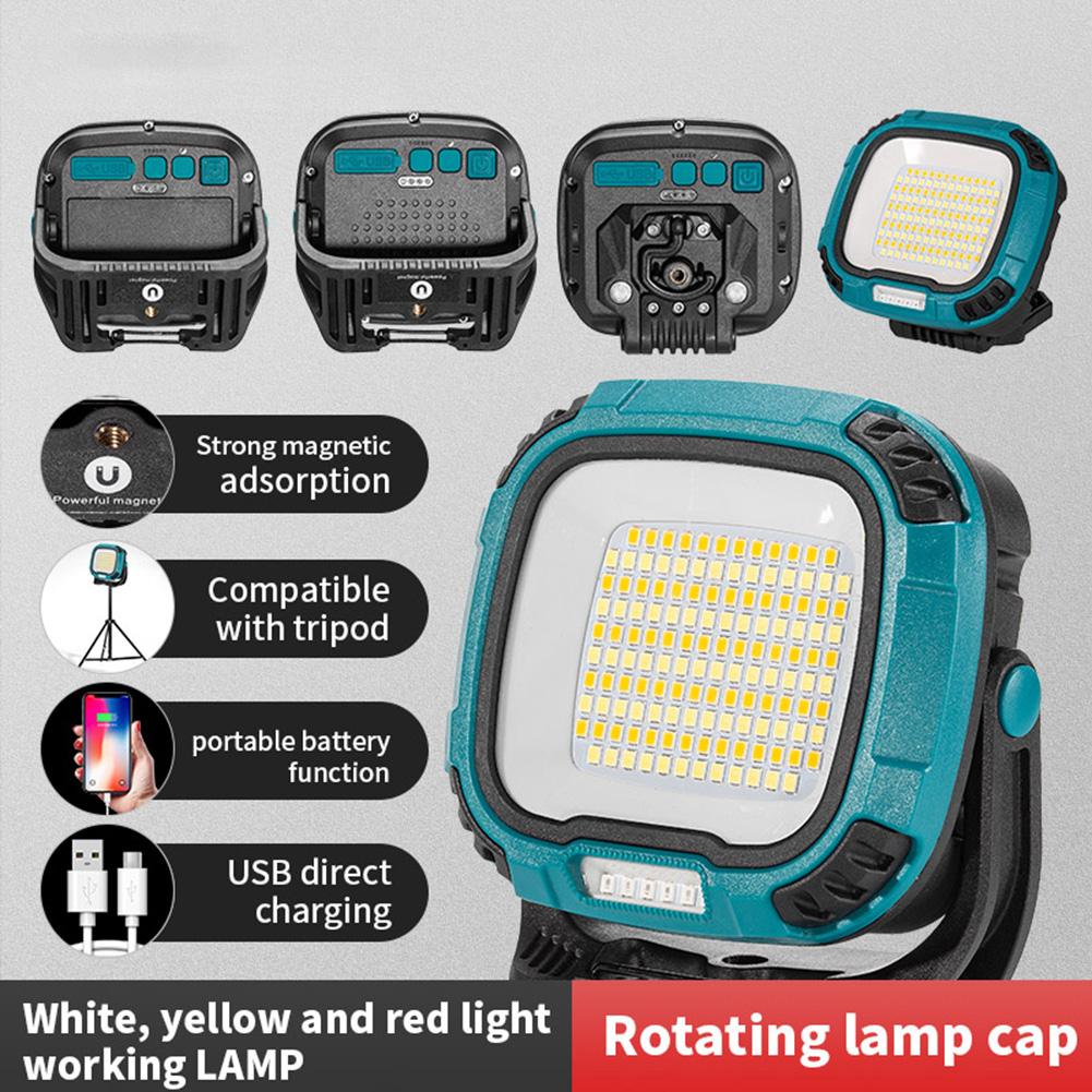 LED Camping Flashlight Portable Floodlight Type-C Rechargeable Cordless Emergency Light Camping Torch for Outdoor Indoor