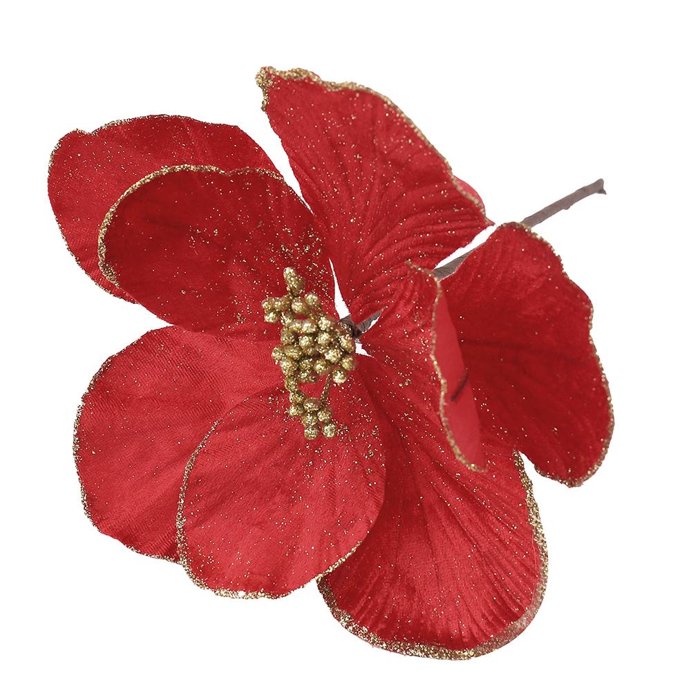 

1 шт. Искусственные цветы 20 см Искусственные цветы Украшение для рождественской елки для домашнего декора DIY Поделки Подарки Гирлянда Орнамент Аксессуары красный