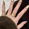 Semplici Anelli di Fiori Spazzolati Dignitosi per Donna Lusso Leggero Novità Anello di Fidanzamento Zircone Dignitoso Squisito di Alta Qualità
