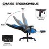 Chaise Gamer - Foxsport - Ergonomique - Repose-pieds Télescopique - Réglable En Hauteur - Accoudoirs Réglables