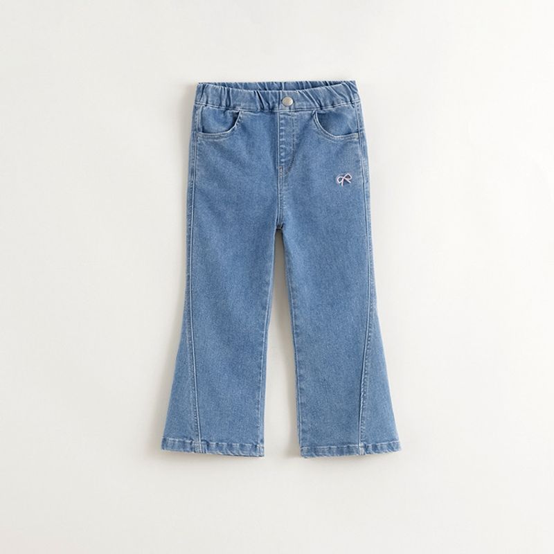 Mark Jenny Girls Soft Stretch Denim Flared Pants Children s Pants 2025 Spring New Style 250280