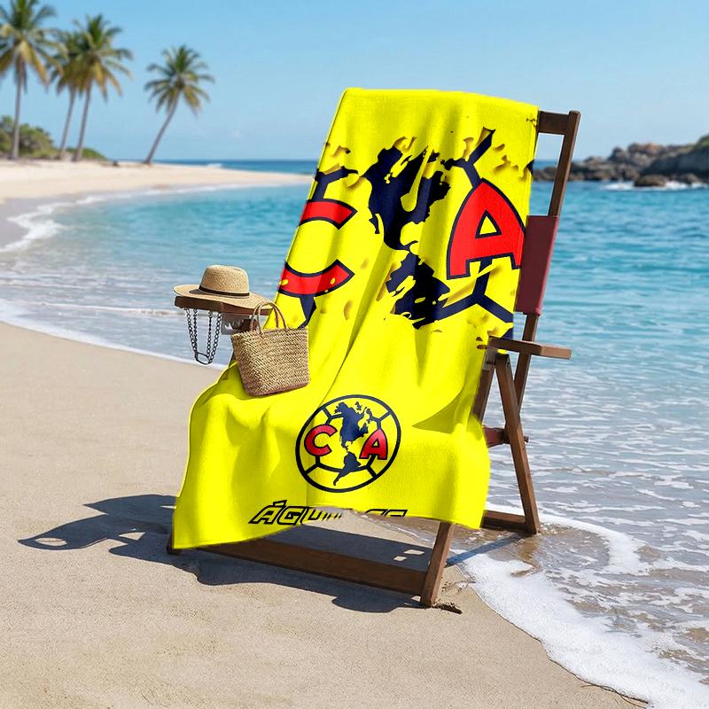 Club Amrica Fashion Beach Towel: Ideal for Summer Adventures Soft, Absorbent and Quick Drying Suitable for Swimming and Bathing