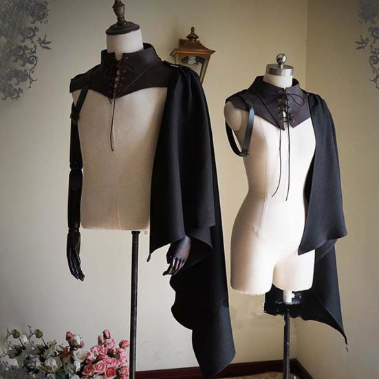 Halloween Cape Breathable Beautifully Mystery Comfortable Exquisite Holiday Wear Lightweight Role Play Medieval Stand Collar Cloak Costume for Home