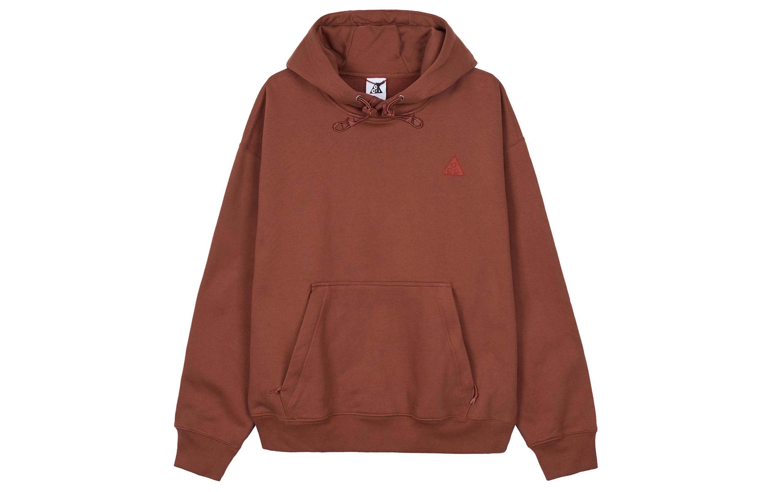 Nike Sweatshirts Men s Red Brown Hooded Moderate Regular CW4490-670 XL
