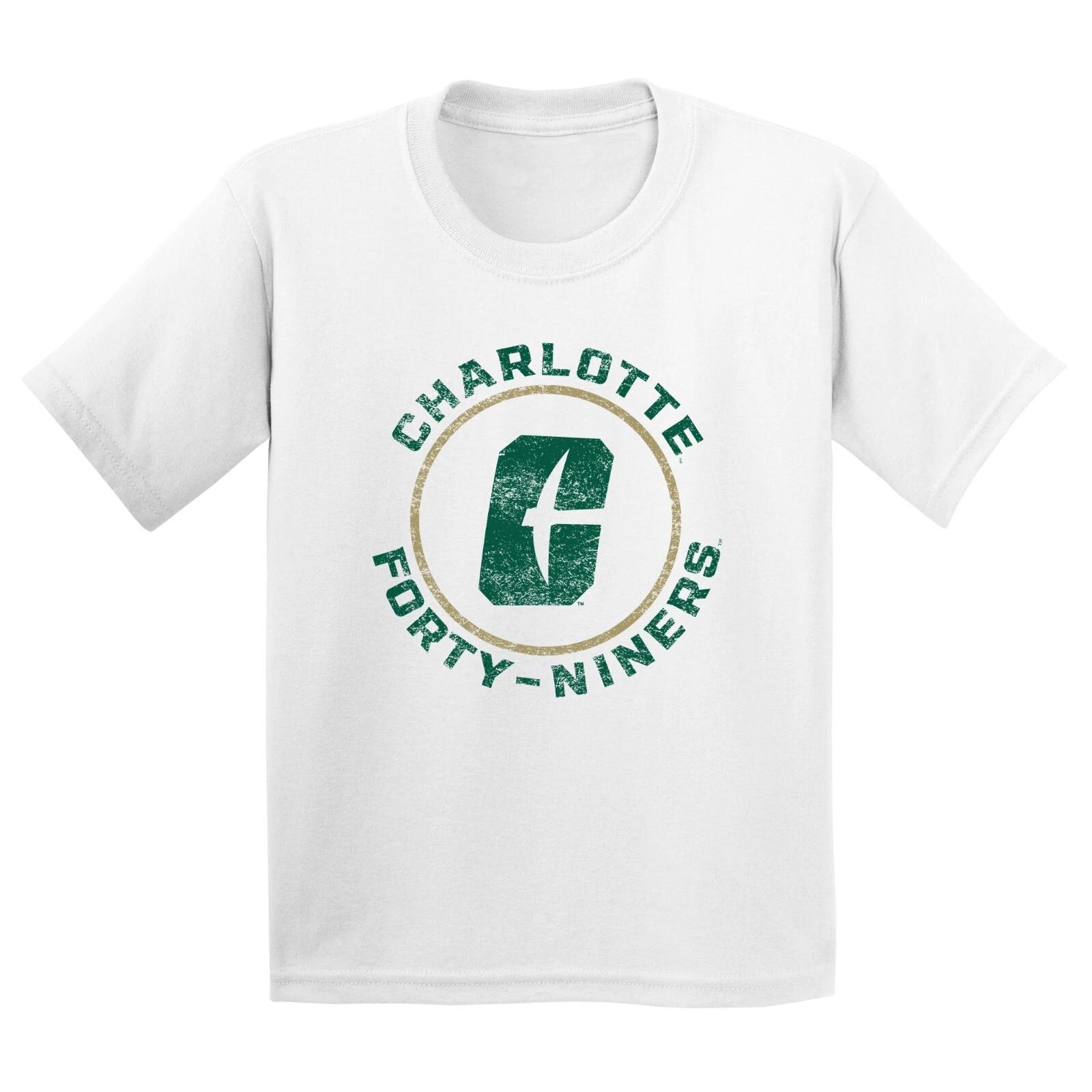 UNC Charlotte Forty-Niners Distressed Circle Logo Youth T-Shirt - White XL