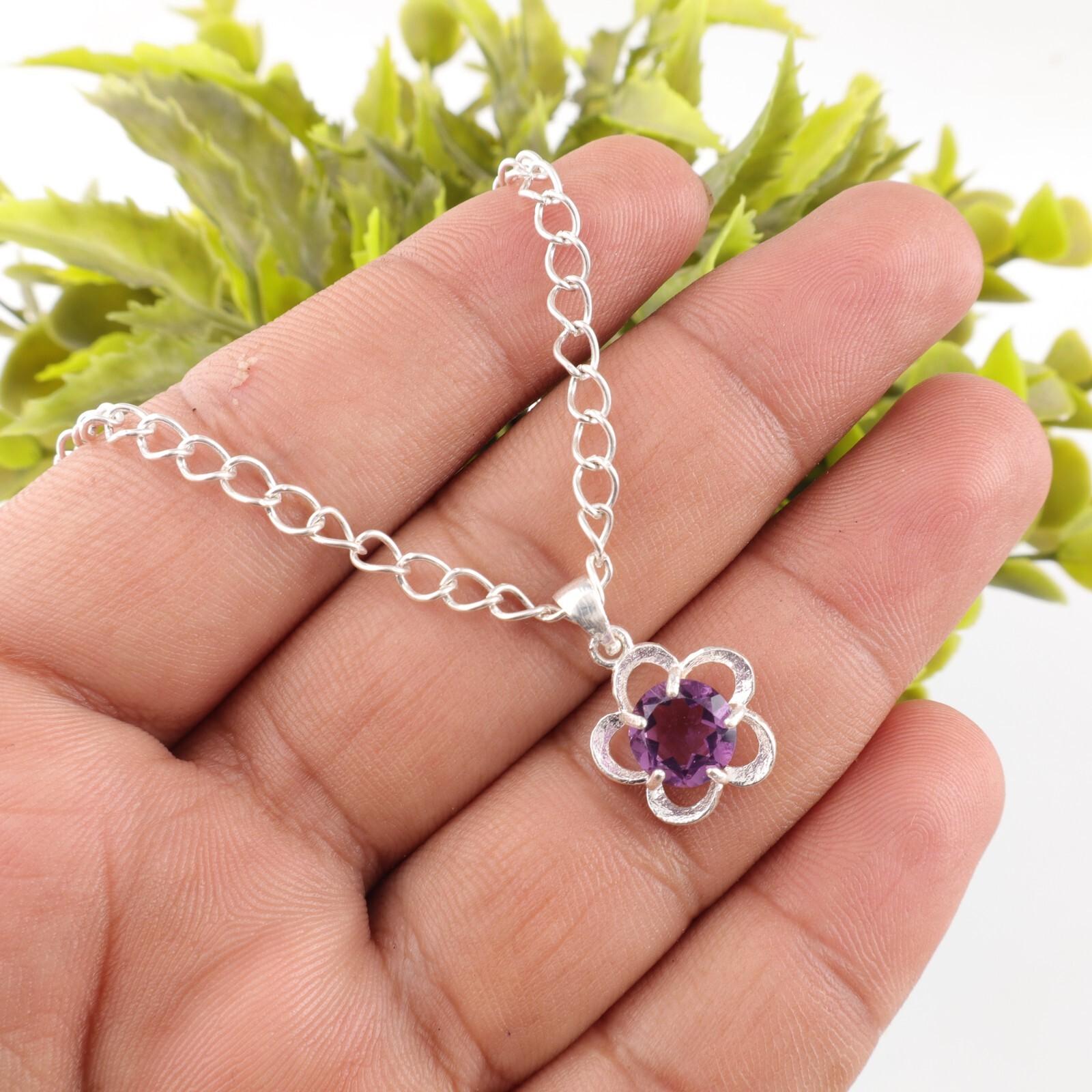 

Amethyst Gemstone 925 Sterling Silver Jewelry Stylish Pendant Gift For Mother CP-27-10