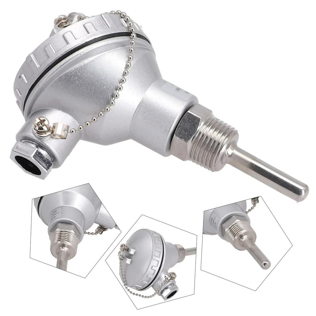 1set RTD PT100 Temperature Sensor Probe 1/2" NPT Thread Thermocouple 50/100/150/200/250/300/400mm Terminal Head Accessories
