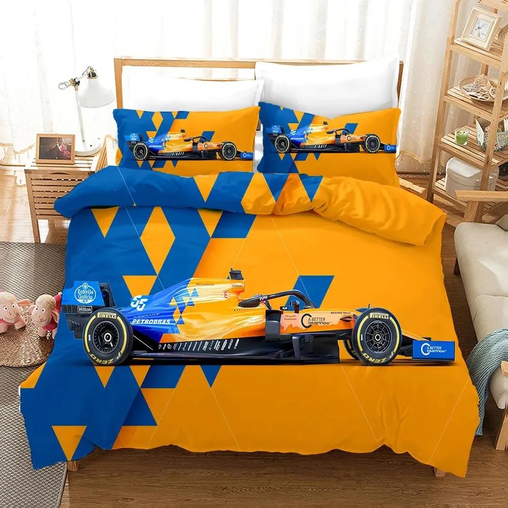 3D Print Red Racing Car F1 Game Racer Bedding Set Double Twin King Duvet Cover Comforter Pillowcase Boys Girls Adults Bedroom