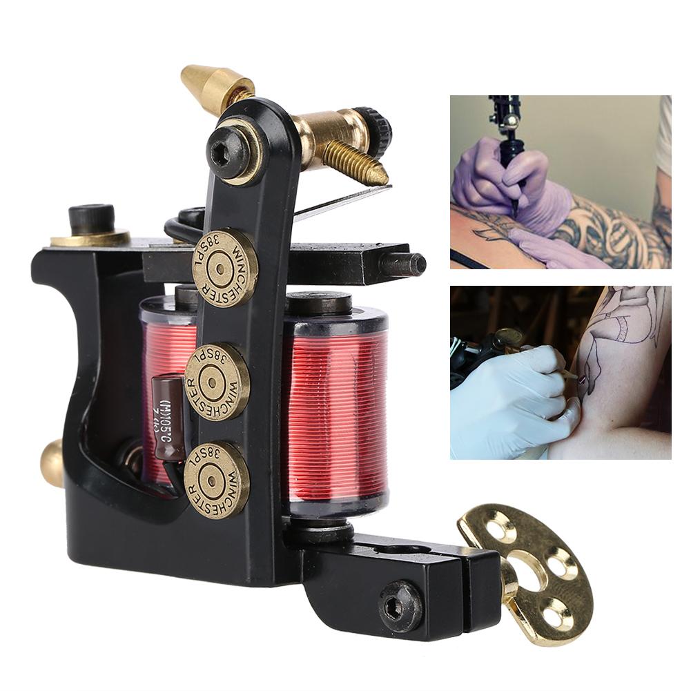 10 Wraps Professional Alloy Tattoo Machine Copper Coils Tattoo Shader Machine  Gun