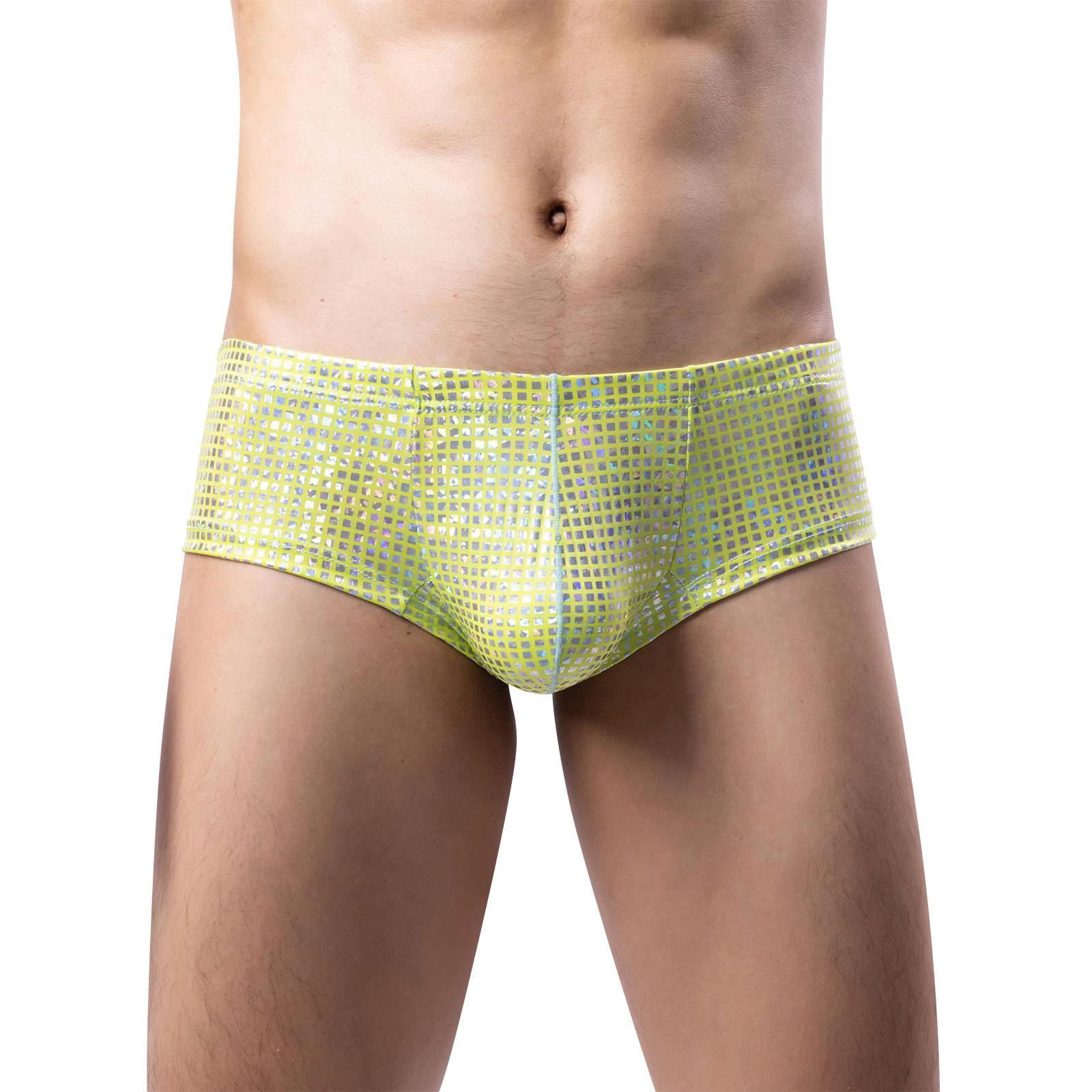 

Мужские персонализированные эластичные шорты-боксеры с пайетками M жёлтый