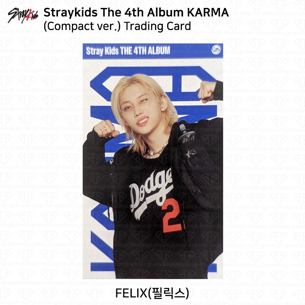 

Stray Kids 4-й альбом Karma компактная версия Официальная фотокарточка Felix Trading Card