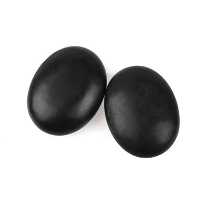 Windfulogo 2-Piece Large Hot Massage Stone Set Natural Lava Basalt Spa Massage Warm Stones Black 2.76 X 3.52 Inches (7x9cm)