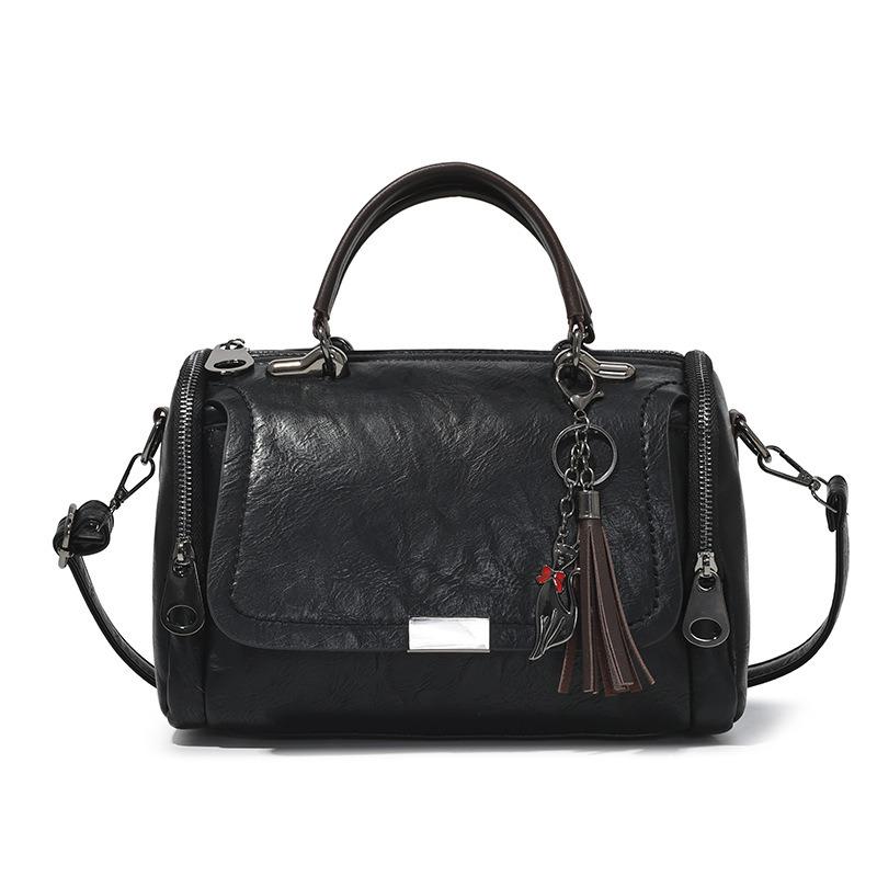 Fashionable Handbag for Women - Soft Leather Boston Pillow Bag - Simple and Versatile Crossbody Bag