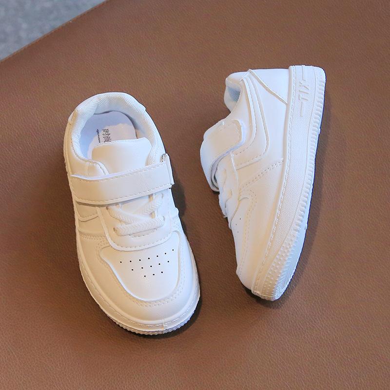 Spring Autumn Kids White Shoes Boys Girls Lightweight Soft Sole Sneakers School Casual Skate Shoes Baby Single Shoes