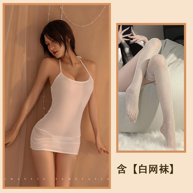 Sexy lingerie pajamas halter tight nightgown suspenders uniform seduction suit