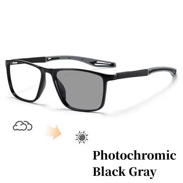 Men Ultralight Pochromic Glasses TR90 Frame Myopia Eyeglasses Women Male Vintage Color Changing Sunglasses Eyewear 0 To -4.0