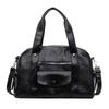 Large Capacity Tote Bag Women Minimalist Work Commute Shoulder Crossbody PU Leather With Zip