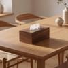 Walnut Wood Tissue Box Long-Lasting for Living Room, Bedside Table