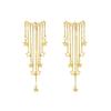 New Temperament Charm Gold Color Hollowed Out Stars Sequins Tassel Chain Zircon Dangle Earrings for Women Korea Designer Jewelry